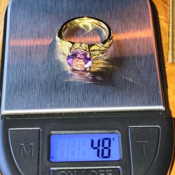 Moroccan Amethyst Sterling Silver Ring Size 8 - Picture 9 of 9